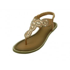 W8802L-RG - Wholesale Women's " EasyUSA" Rhinestone Upper Sandals ( *Rose Gold Color )
